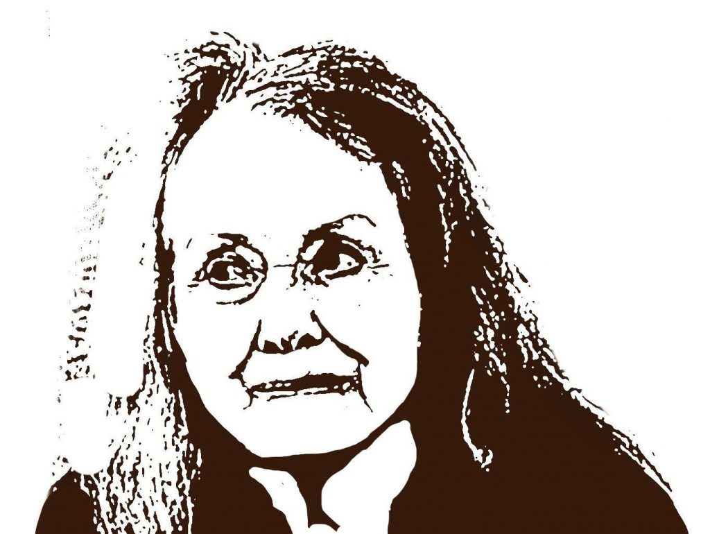 Drawing of Annie Ernaux. Winner of the 2022 Nobel Prize in Literature.