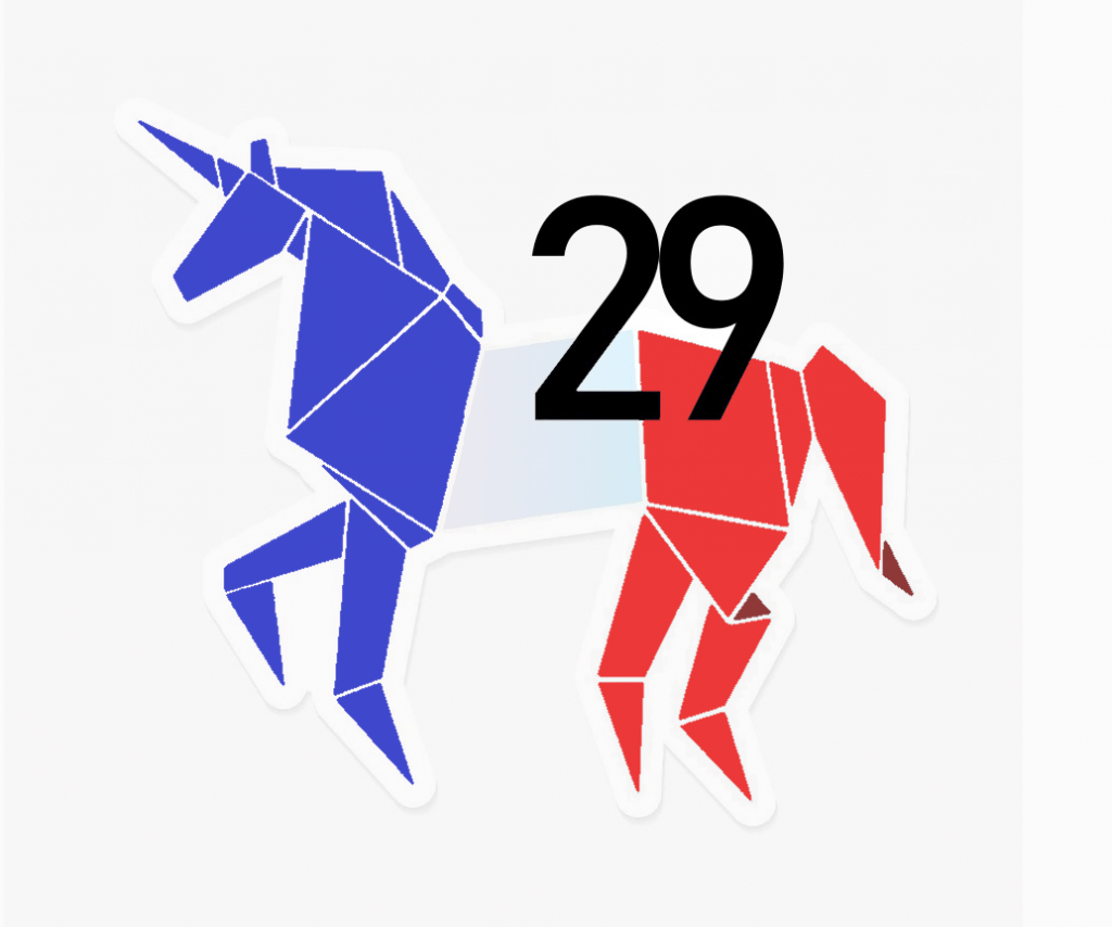 mage d'une licorne avec un numéro 29.